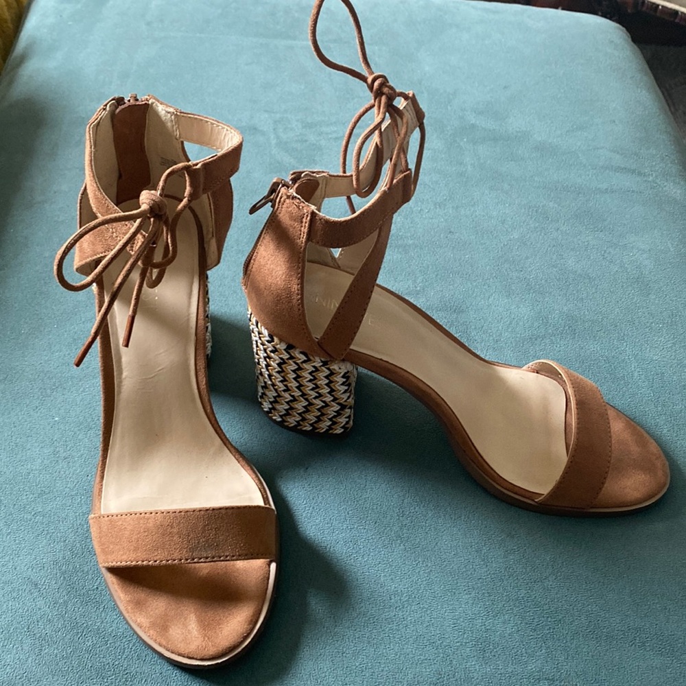 Nine West Block Heel Open Toe Shoe With Heel Deta… - image 4